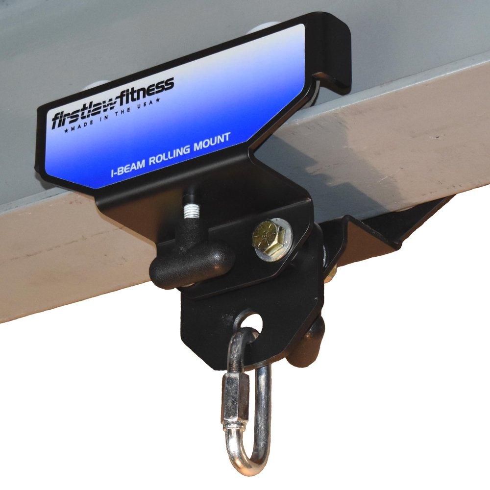 Firstlaw Fitness I-Beam Rolling Punching Bag Mount - Blue Stickers (Sized for 4.5" Wide I-Beam)