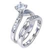 1000 Jewels Sterling Silver 1.15ct Brilliant-Cut Russian Ice on Fire CZ 2 pc Wedding Ring Set, Caitlyn sz 8.0 view 1