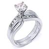 1000 Jewels Sterling Silver 1.15ct Brilliant-Cut Russian Ice on Fire CZ 2 pc Wedding Ring Set, Caitlyn sz 8.0 view 2