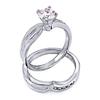 1000 Jewels Sterling Silver 1.15ct Brilliant-Cut Russian Ice on Fire CZ 2 pc Wedding Ring Set, Caitlyn sz 8.0 view 3