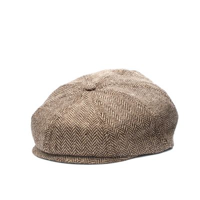 Born to Love Baby Boy's Ring Bearer Pageboy Flat Ivy Newsboy Tweed Golf Cap Hat NB 42 cm, Brown and tan