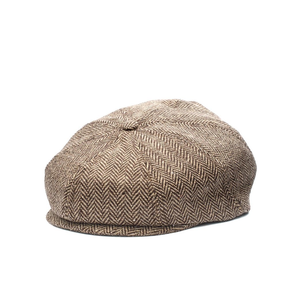 Born to Love Baby Boy's Ring Bearer Pageboy Flat Ivy Newsboy Tweed Golf Cap Hat NB 42 cm, Brown and tan