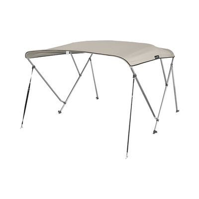 MSC 3 Bow 4 Bow Bimini Top Boat Cover with Rear Support Pole and Storage Boot(Beige, 3 Bow 6'L x 46" H x 85"-90" W)