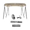 MSC 3 Bow 4 Bow Bimini Top Boat Cover with Rear Support Pole and Storage Boot(Beige, 3 Bow 6'L x 46" H x 85"-90" W) view 4