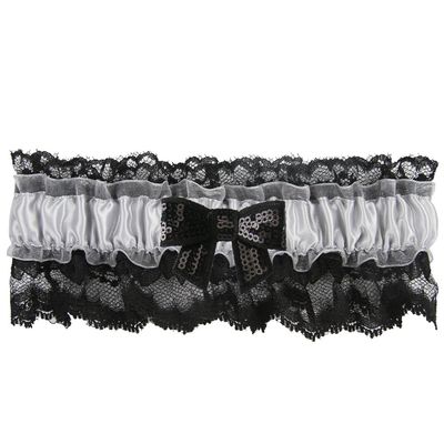 Ivy Lane Design Britney Sequin Bow Garter, Standard, Silver
