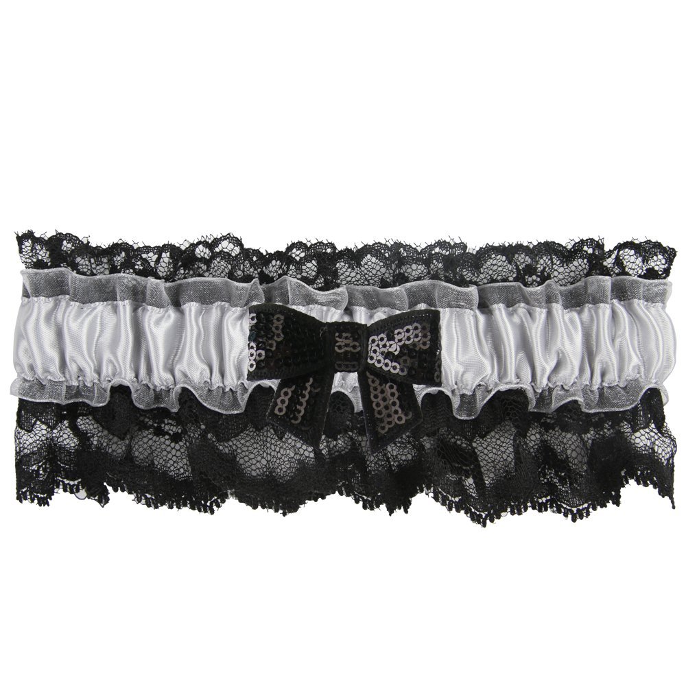 Ivy Lane Design Britney Sequin Bow Garter, Standard, Silver