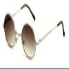 Casual Fashion Small Round Circle Thin Metal Frame Unisex Sunglasses Lennon (Silver - gradient lens) view 1