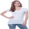4 Pack Zenana Women's Basic V-Neck T-Shirts Med Black, Black, White, Red view 4