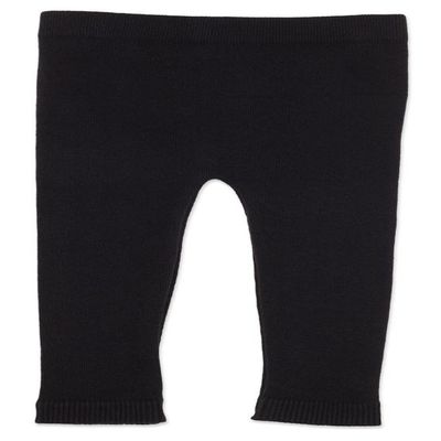 Silky Toes Baby Leggings, Toddler Seamless Soft Cotton Knit Pants for Girls and Boys (6-12 Months, Black)