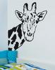 Giraffe Face Neck Wall Decal Sticker by Stickerbrand 27in X 21in. (Black) *Left to Right* - Easy to Apply/Removable. Made in The USA. No Glue Needed. Safer Than Wallpaper. #6012s-27x21-Blk view 2
