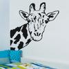 Giraffe Face Neck Wall Decal Sticker by Stickerbrand 42in X 32in. (Black) *Left to Right* - Easy to Apply/Removable. Made in The USA. No Glue Needed. Safer Than Wallpaper. #6012B-42X32-Blk view 2