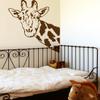 Giraffe Face Neck Wall Decal Sticker by Stickerbrand 42in X 32in. (Brown) *Right to Left* - Easy to Apply/Removable. Made in The USA. Safer Than Wallpaper. #6012B-42X32-Brown-Reverse view 1