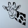 Giraffe Face Neck Wall Decal Sticker by Stickerbrand 35in X 27in. (Black) *Right to Left* - Easy to Apply/Removable. Made in The USA. Safer Than Wallpaper. #6012m-35x27-Blk-Reverse view 1