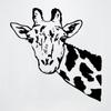 Giraffe Face Neck Wall Decal Sticker by Stickerbrand 35in X 27in. (Black) *Right to Left* - Easy to Apply/Removable. Made in The USA. Safer Than Wallpaper. #6012m-35x27-Blk-Reverse view 2