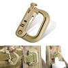 DYZD Tactical Gear ABS Plastic Molle D Ring Shape Buckle, Super-Handy Spring Snap Key Chain Clip Hook Screw Lock Buckle 4PCS (Khaki) view 1