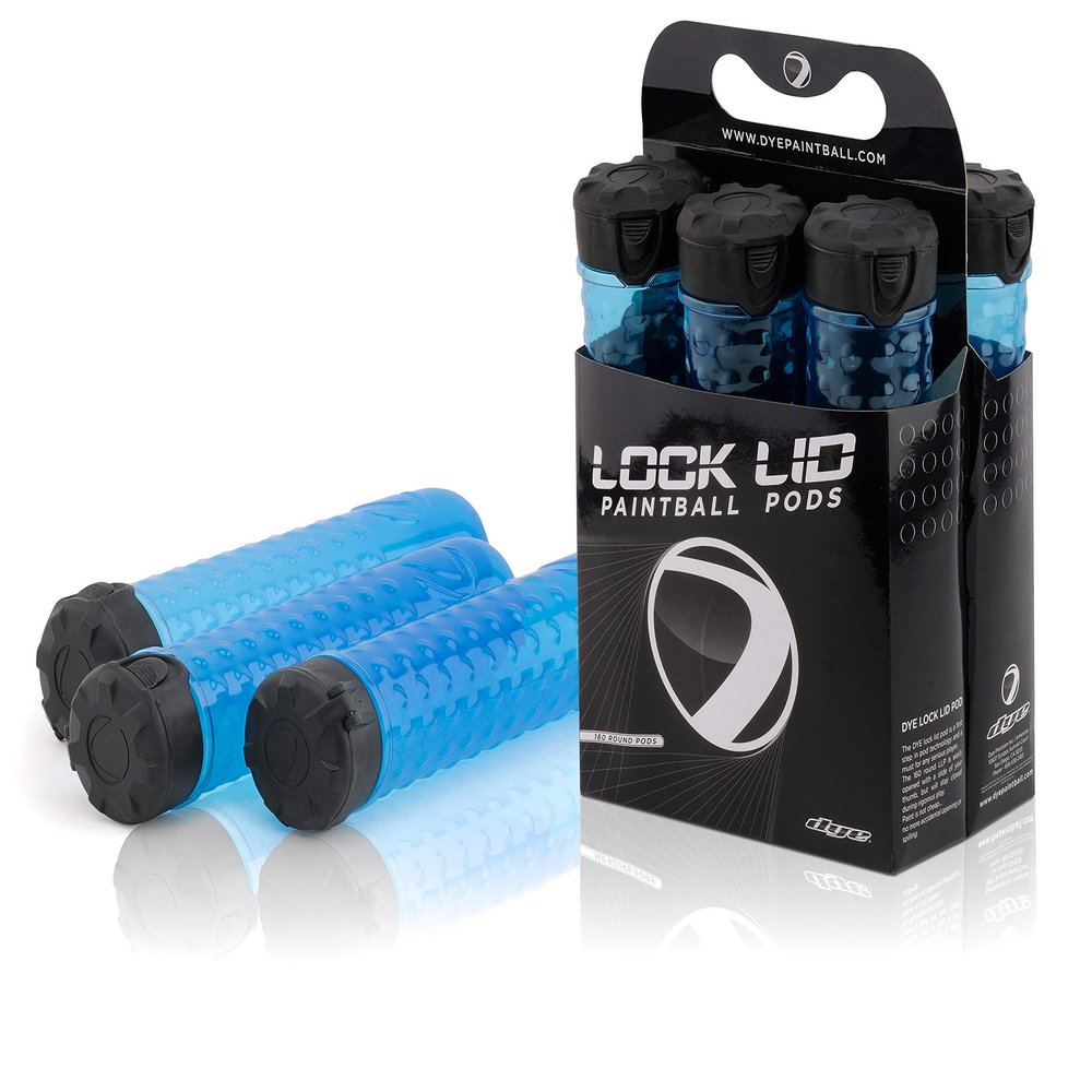 Dye Paintball 160 Round Lock Lid Pods (Cyan (6 Pack))