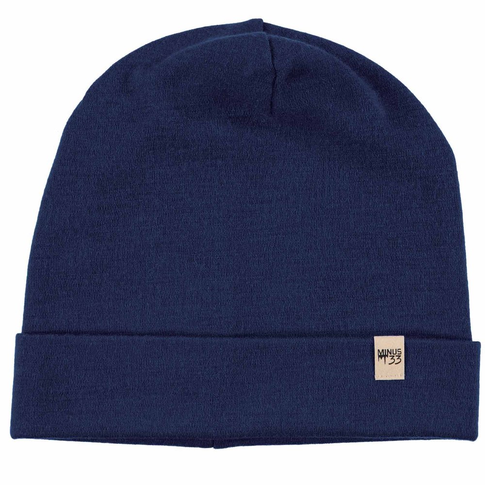 100% Merino Wool Cuff Beanie - Mens & Womens Warm Winter Hat - Watch Cap - Toque - One Size Fits Most - Navy Blue