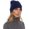 100% Merino Wool Cuff Beanie - Mens & Womens Warm Winter Hat - Watch Cap - Toque - One Size Fits Most - Navy Blue view 2