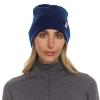 100% Merino Wool Cuff Beanie - Mens & Womens Warm Winter Hat - Watch Cap - Toque - One Size Fits Most - Navy Blue view 3