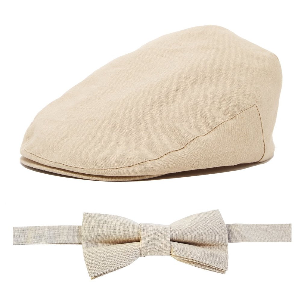Baby Caps and Bow tie Sets (XL 56 cm (6-8), tan Driver)