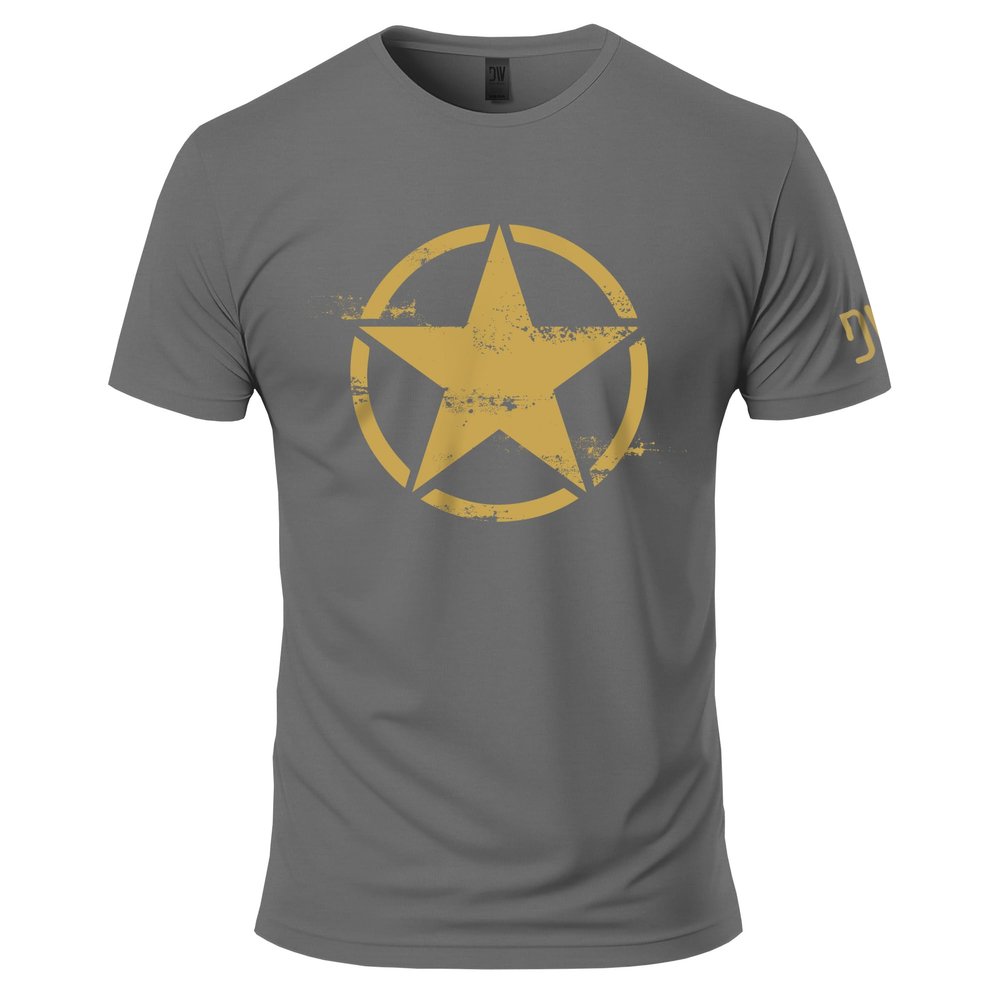 Army Star T-Shirt - Ring-Spun Cotton Short Sleeve Tee for Men
