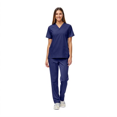 Women's Scrub Set - Medical Scrub Top and Pant, True Navy, XX-Small