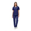Women's Scrub Set - Medical Scrub Top and Pant, True Navy, XX-Small view 1