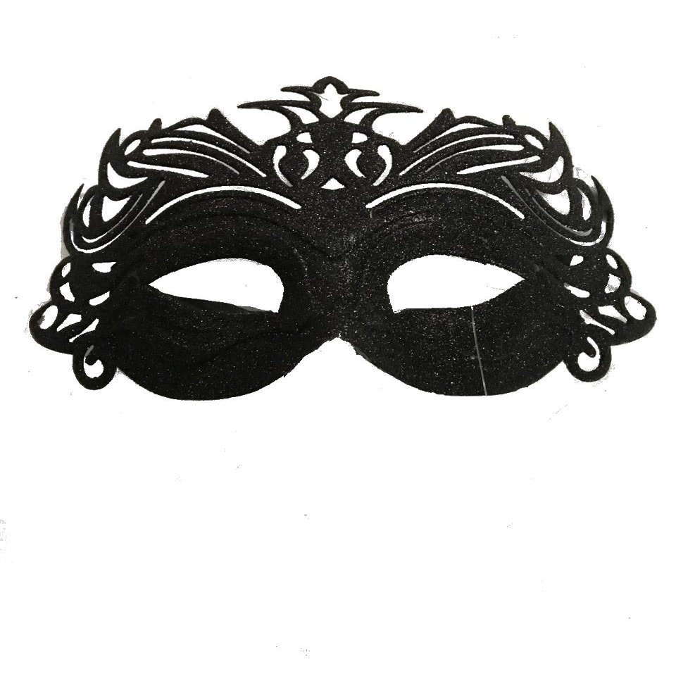 Masquerade Half Mask Glittered (Black)