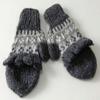 Alpakaandmore, Kids Mittens with Cap, Fingerless Gloves 2-5 Years Grey, Hand-knitted in Peru (4-5 Years) view 2