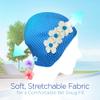 Latex Swim Cap - Women Stylish Swimming Cap Great for Ladies, Perfect to Keep Hair Dry - Suitable for Long Hair - Bubble Crepe with Black and Pink and White Flowers view 3