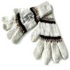 Alpakaandmore Womens Hand-knitted Gloves Alpaca Wool White (large)