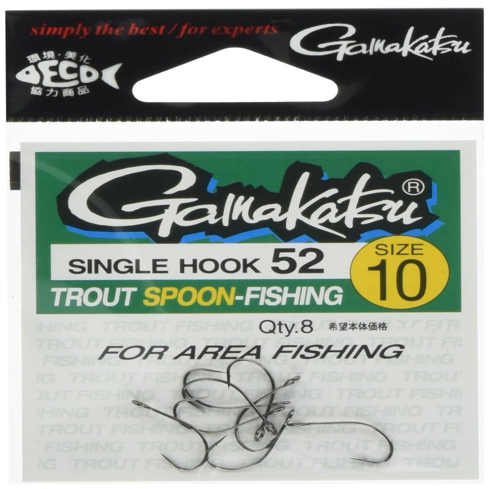 Gamakatsu 66257 Trout Hooks, Single Hook, No. 10, 8 Pieces, NS Black