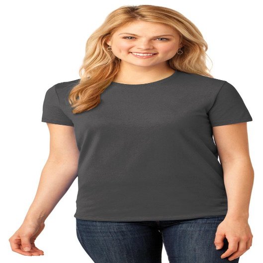 Port & Company Ladies 5.4-oz 100% Cotton T-Shirt, Charcoal, XXXX-Large