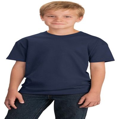 Port & Company Boys 5.4-oz 100% Cotton T-Shirt, Large, Navy