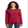 Port & Company Ladies Long Sleeve 100% Cotton T-Shirt, Red, Large view 1