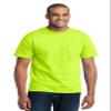 PORT AND COMPANY 50/50 Cotton/Poly Tshirt with Pocket (PC55P) Safety Green, 2XL view 1