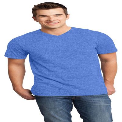 District Young Mens Very Important V-Neck T-Shirt, Heathered Royal, Medium