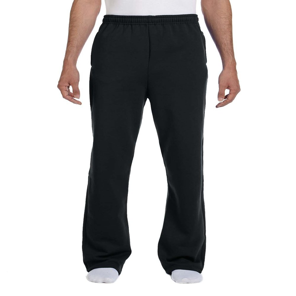 Jerzees Men's Elastic Waist Open Bottom Pocket Sweatpant, Black, XXX-Large