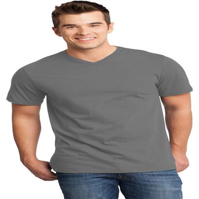 District Threads Young Mens Very Important Tee V-Neck, XS, Grey