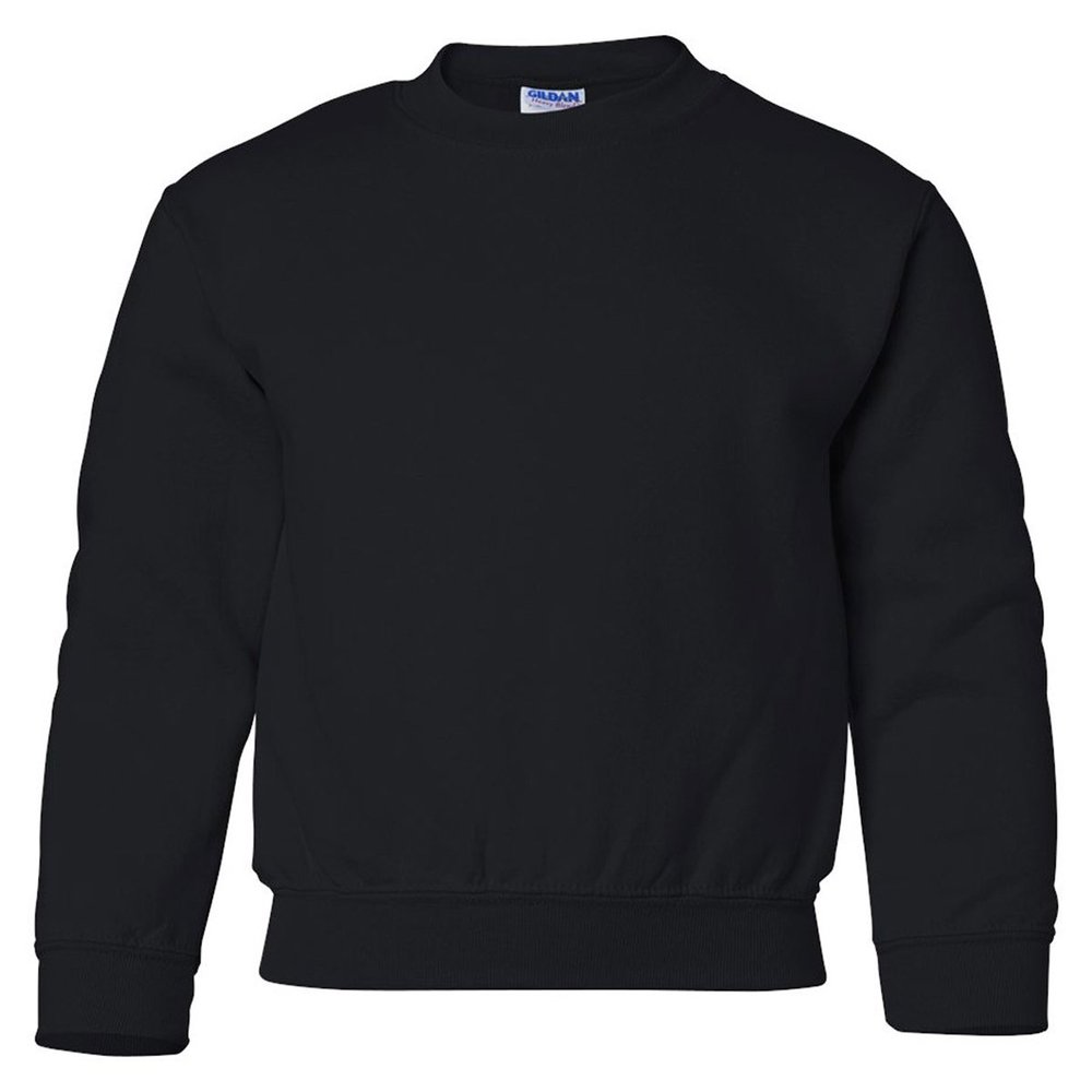 Gildan Boys Heavy Blend Crewneck Sweatshirt, Small, Black