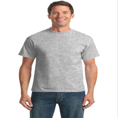 Port & Company Mens 50/50 Cotton/Poly T-Shirt, Large, Ash