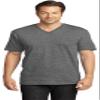 District Made Perfect Weight V-Neck Tee (DT1170) Heather Nickel, XS view 1