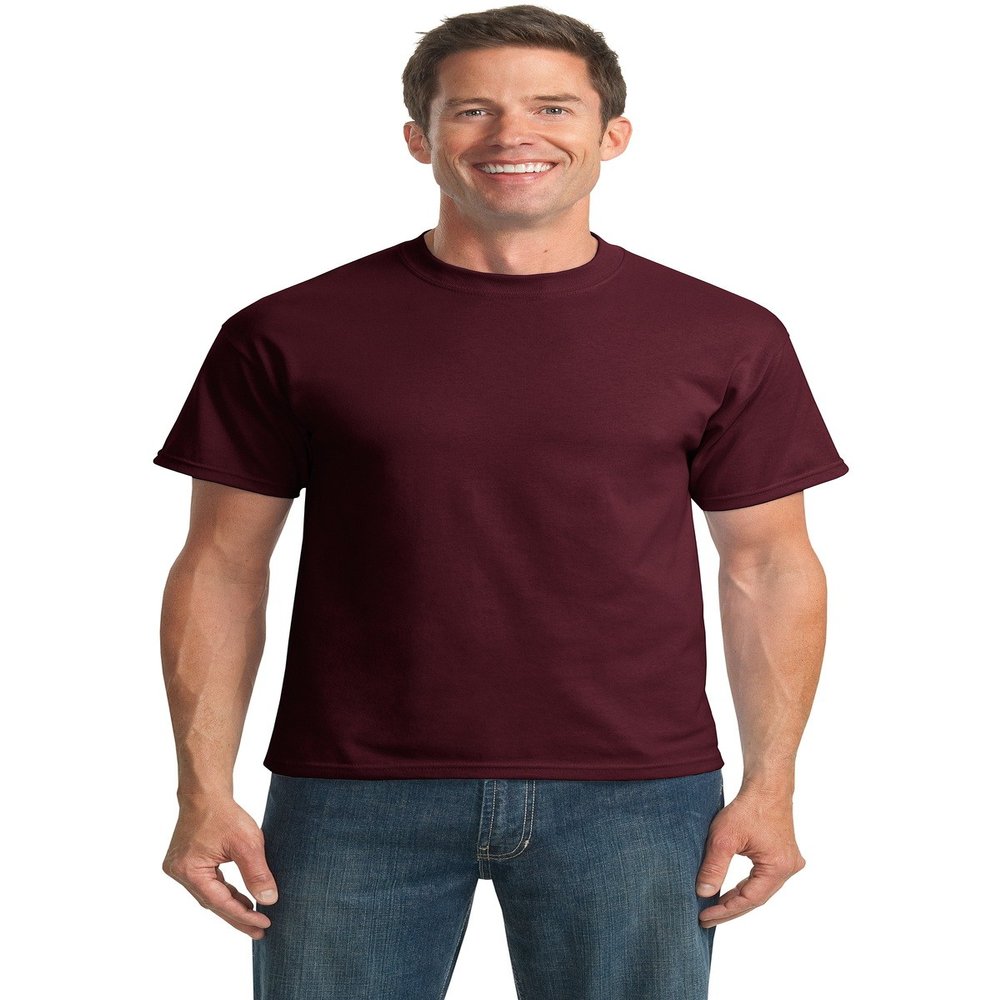 Port & Company Mens 50/50 Cotton/Poly T-Shirt, Medium, Athletic Maroon