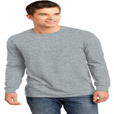 District Young Mens The Concert Long Sleeve T-Shirt, Heather Grey, X-Small