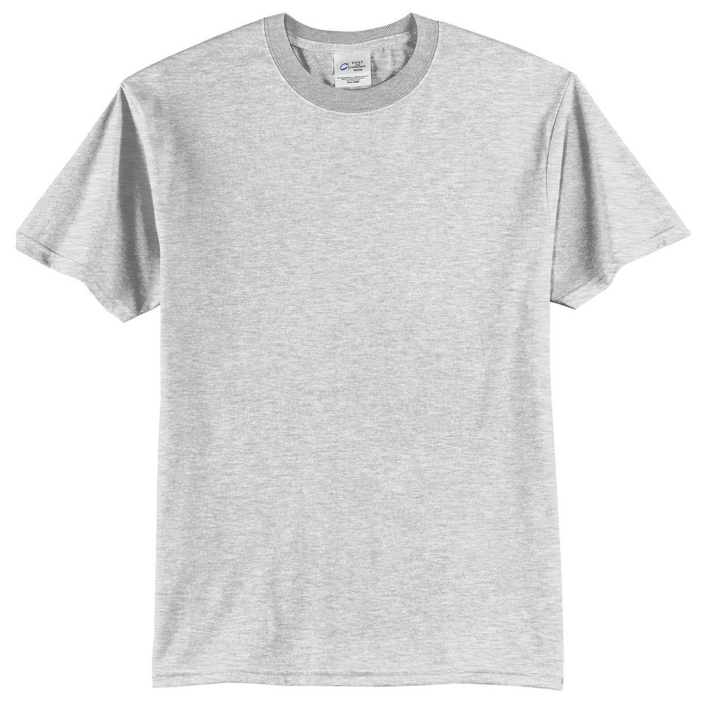 Port & Company Mens 50/50 Cotton/Poly T-Shirts, Large, Ash