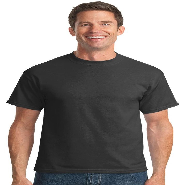 Port & Company Mens 50/50 Cotton/Poly T-Shirts, Large, Charcoal