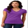 District Juniors Vintage Wash V-Neck T-Shirt, Purple Orchid, XX-Large view 1