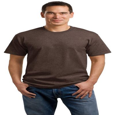 Port & Company Mens 5.4-oz 100% Cotton T-Shirt, Large, Heather Dark Chocolate Brown