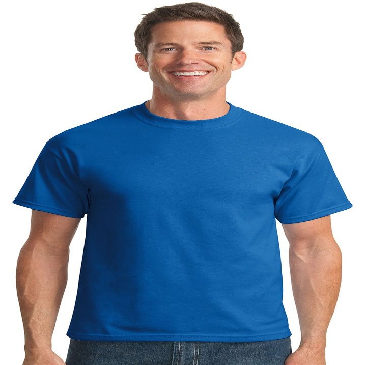 Port & Company Mens 50/50 Cotton/Poly T-Shirts, Large, Royal