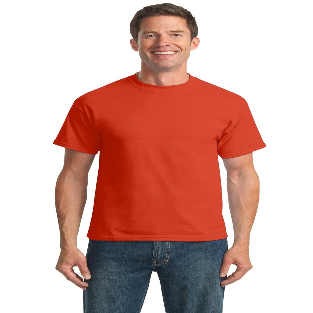 Port & Company Mens 50/50 Cotton/Poly T-Shirt, Large, Orange